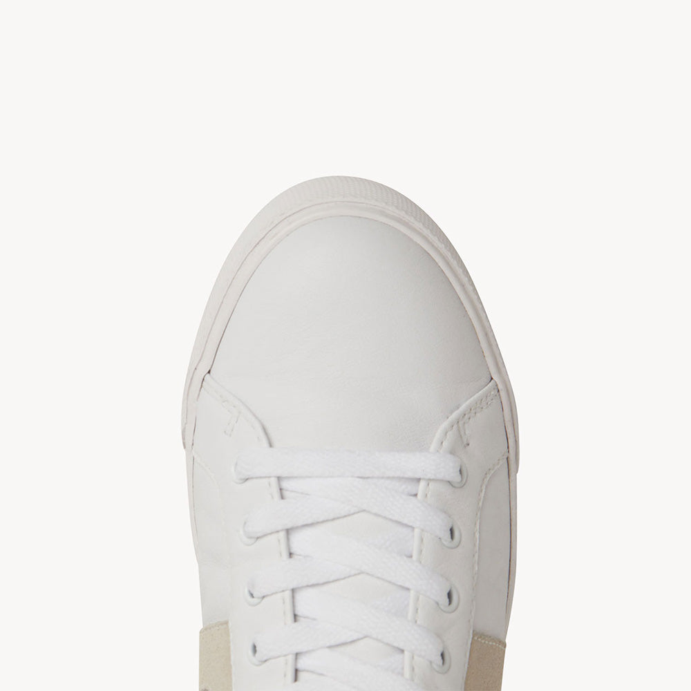 4002 Convergence - White Softie Leather/Beige cream suede