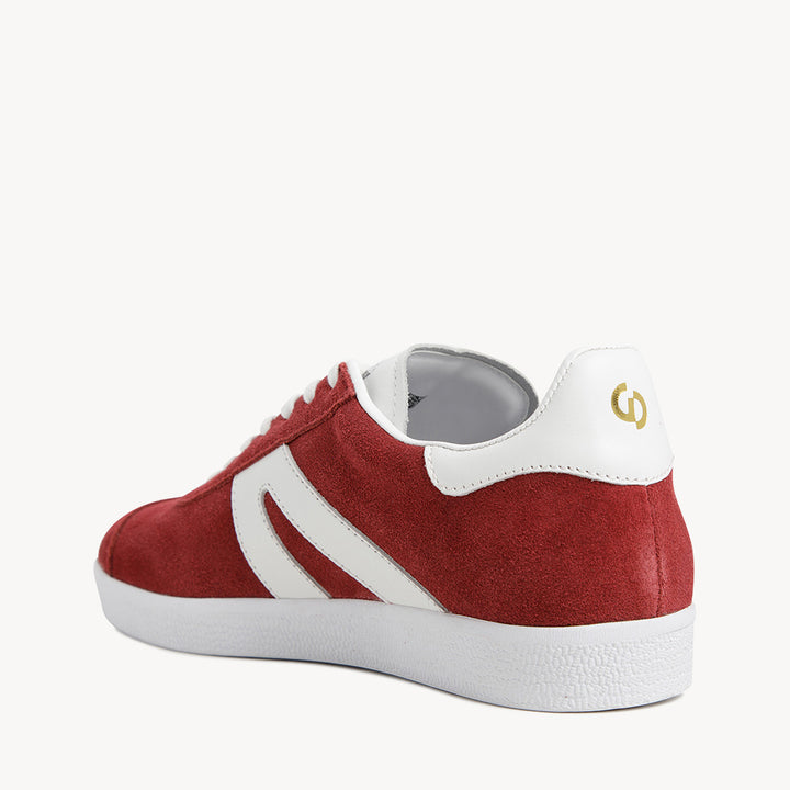 1001 Convergence - Deep Red Suede/White Leather