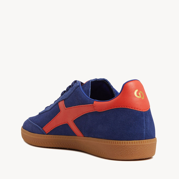 2001 Crossroads - Petrol Blue Suede/Orange Leather