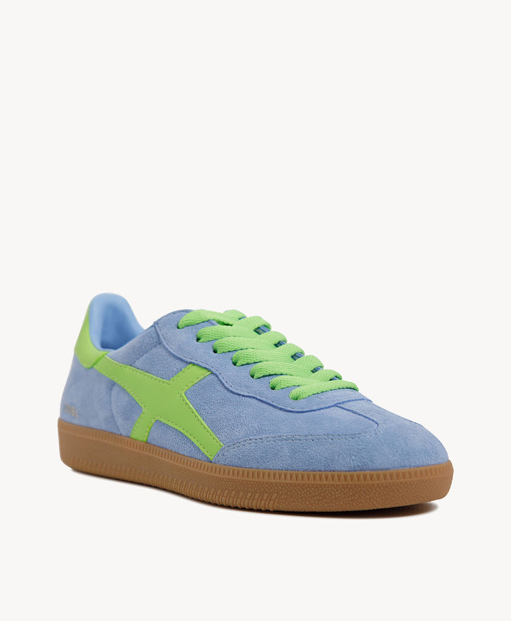 2001 Crossroads - Blue Soft Suede/Neon Green Leather