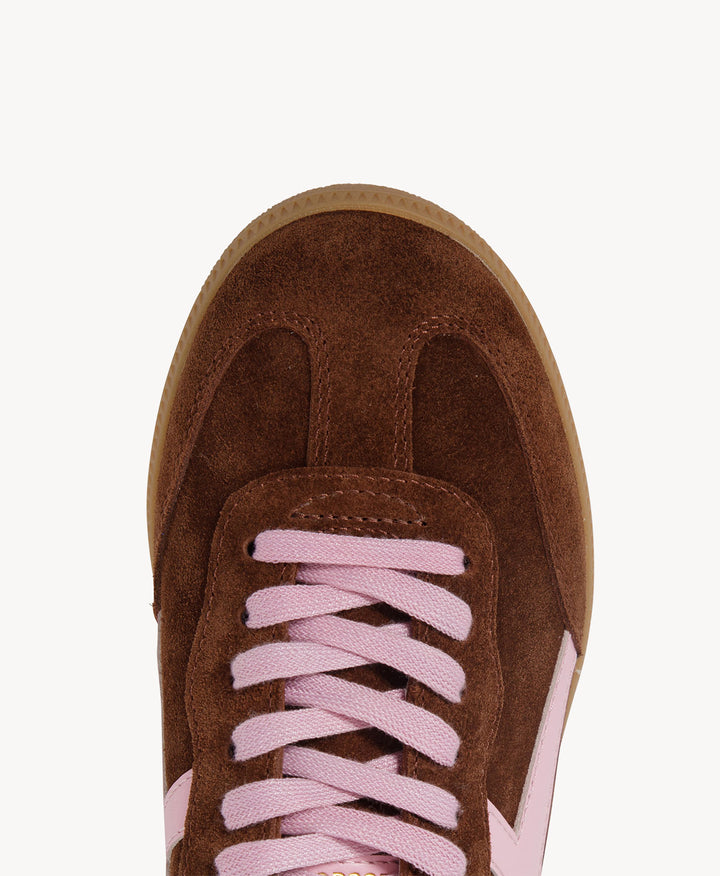 2001 Crossroads - Coffee Soft Suede/Candy Pink Leather