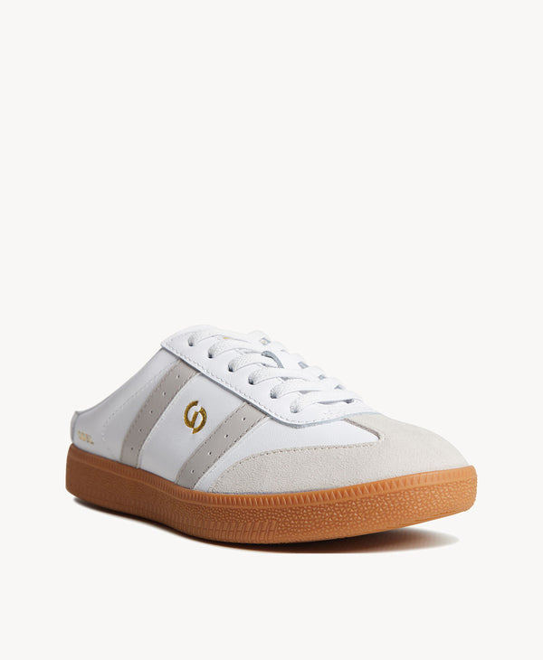 2001 Parallel Mule - White Leather / Light Grey