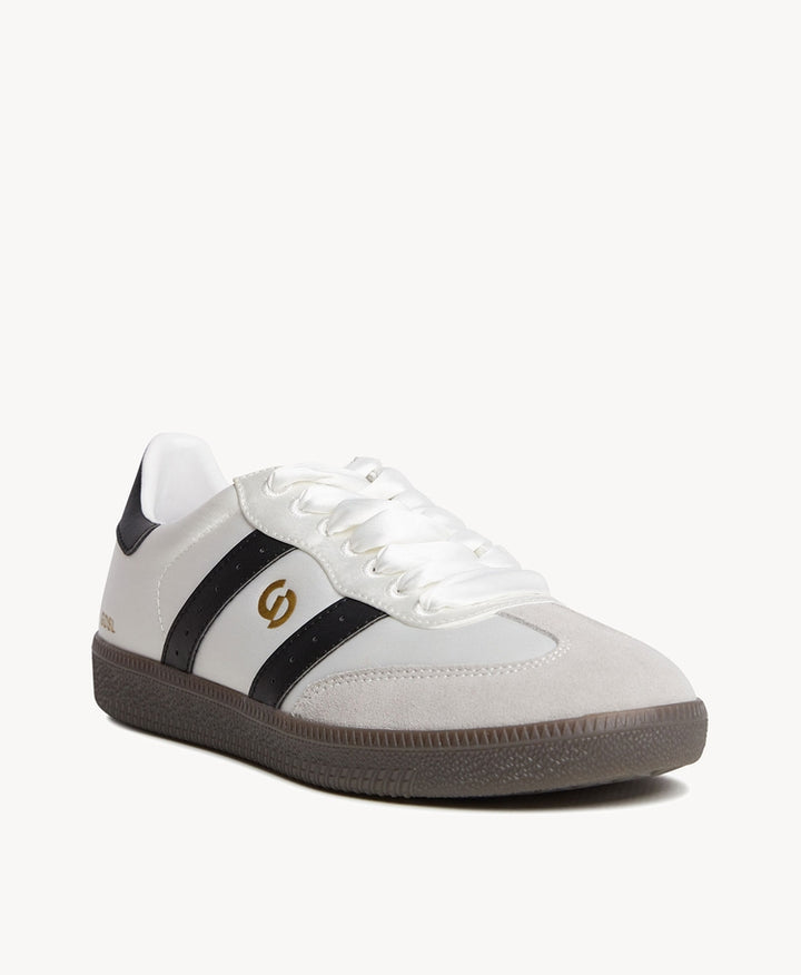 Parallel Satin Sneaker - White Satin/Black