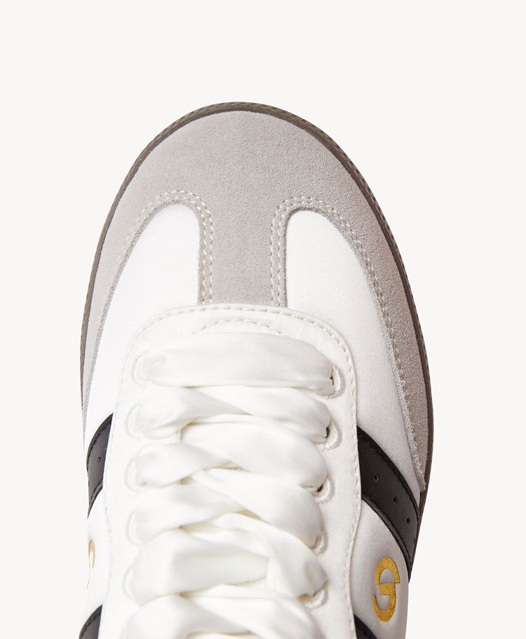 Parallel Satin Sneaker - White Satin/Black