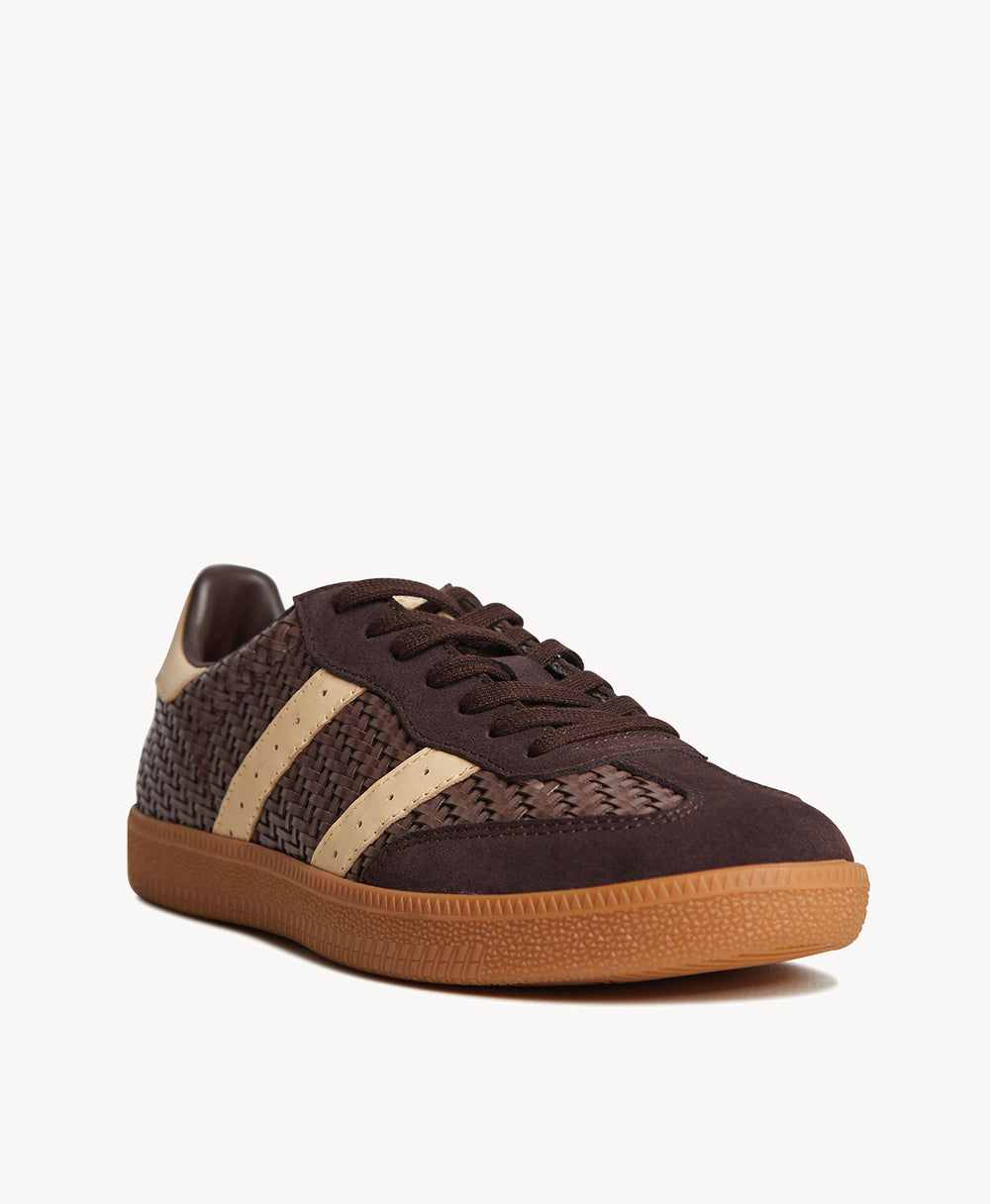 2001 Parallel Weave Brown Suede / PU Weave / Vanilla Leather