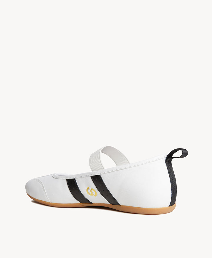 Aria White/Black Leather