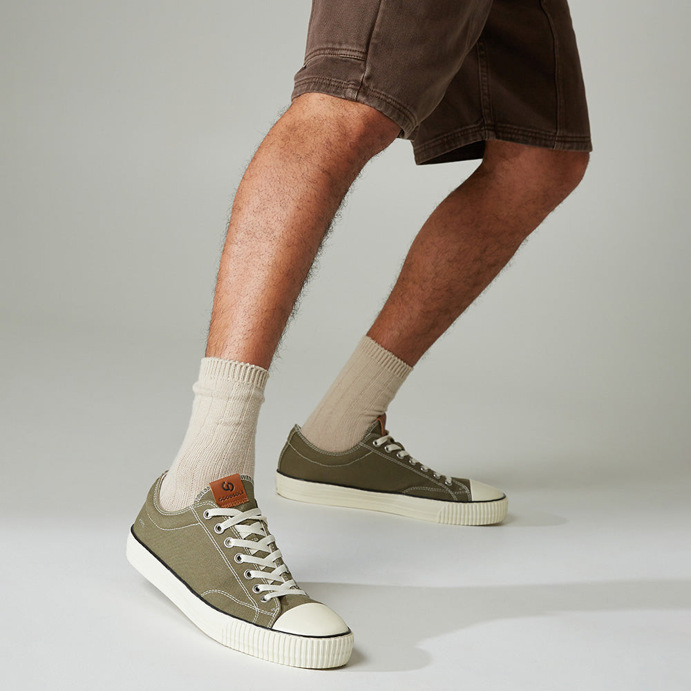 5001 Low - Khaki Organic Canvas/Cream Sole