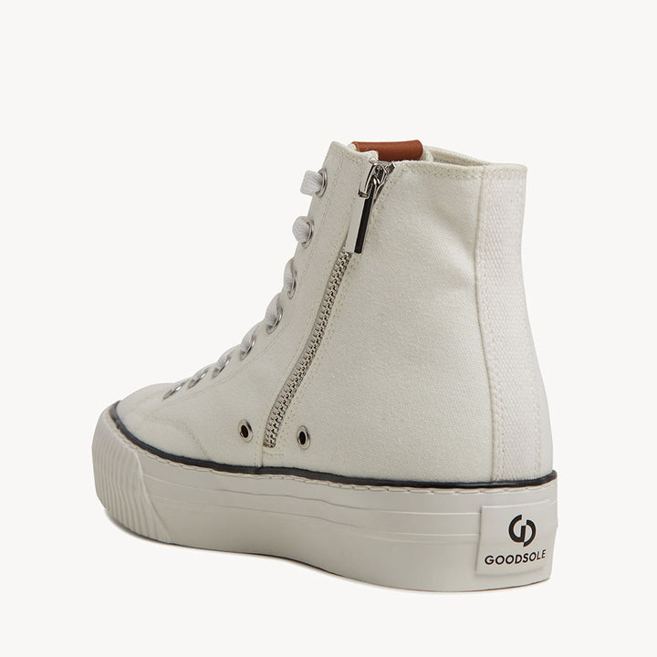 5006 Lift H Top - White Canvas/Cream Platform Sole