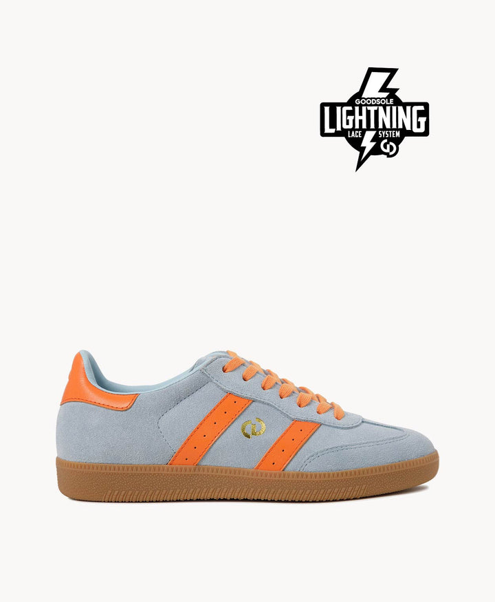 2001 Parallel - Pale Blue Soft Suede/Orange Leather