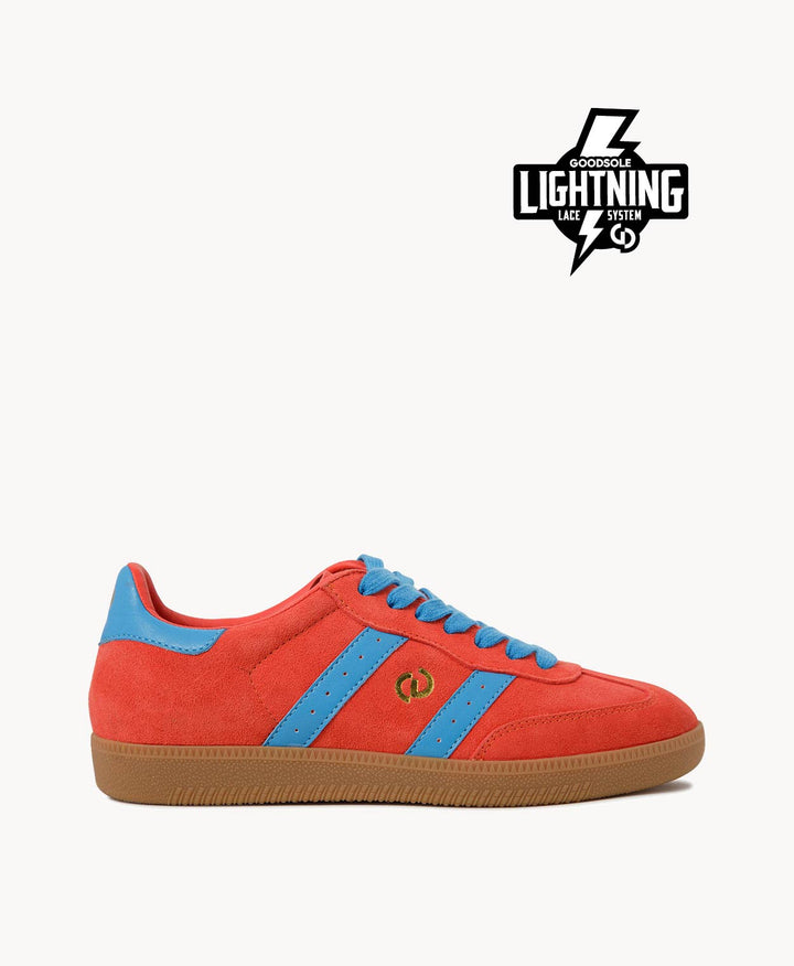 2001 Parallel - Melon Red Soft Suede/Blue Leather