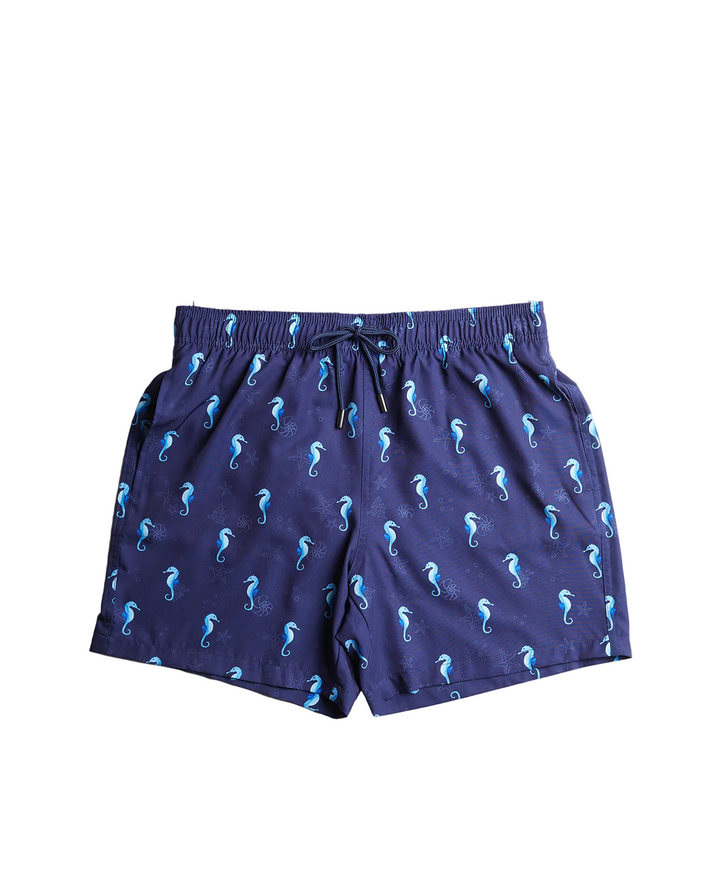 Côte d'Azur Swim Shorts - Cobalt Blue Seahorse