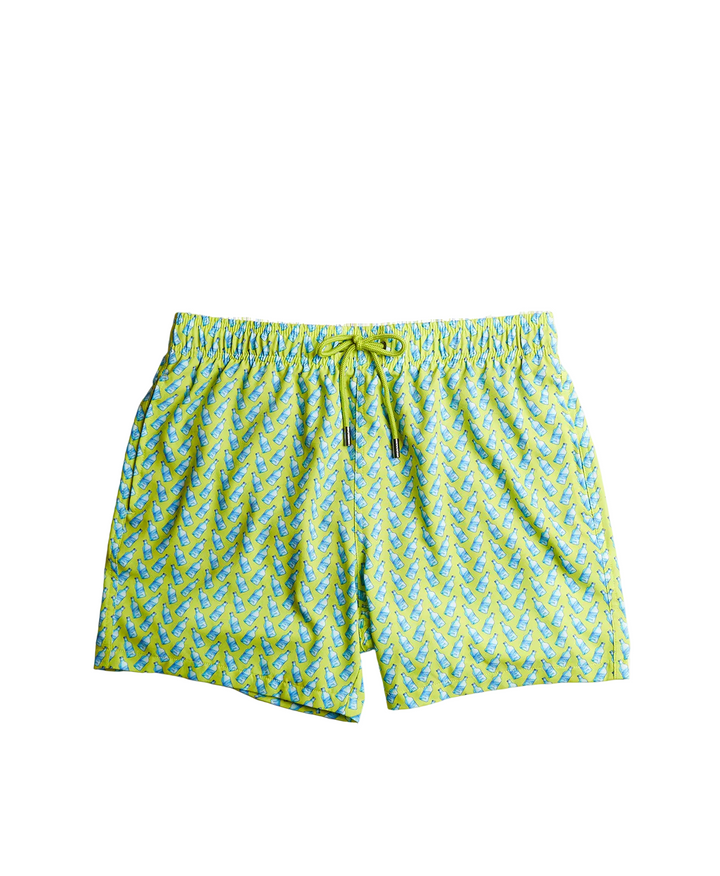 Côte d'Azur Swim Shorts - Lime Sky Bottle