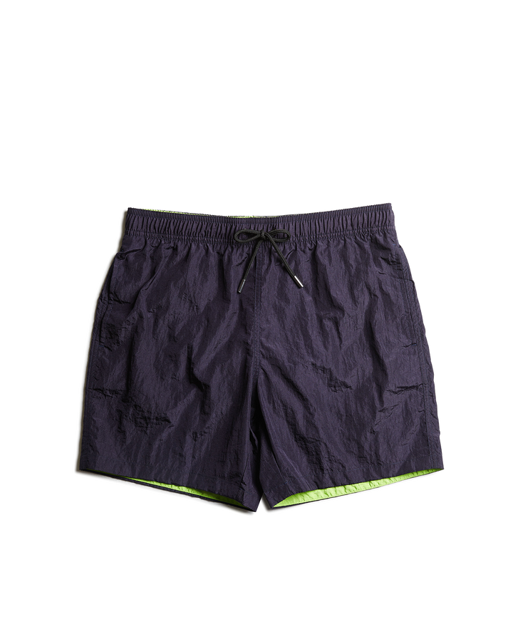 Côte d'Azur Swim Shorts - Navy/Green Lining