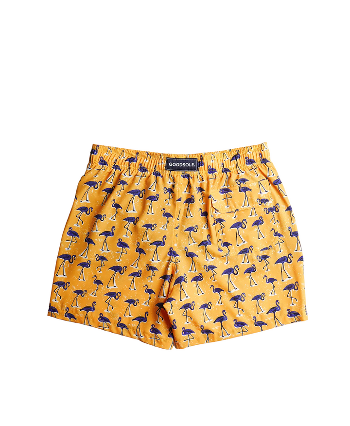 Côte d'Azur Swim Shorts - Orange Blue Flamingo