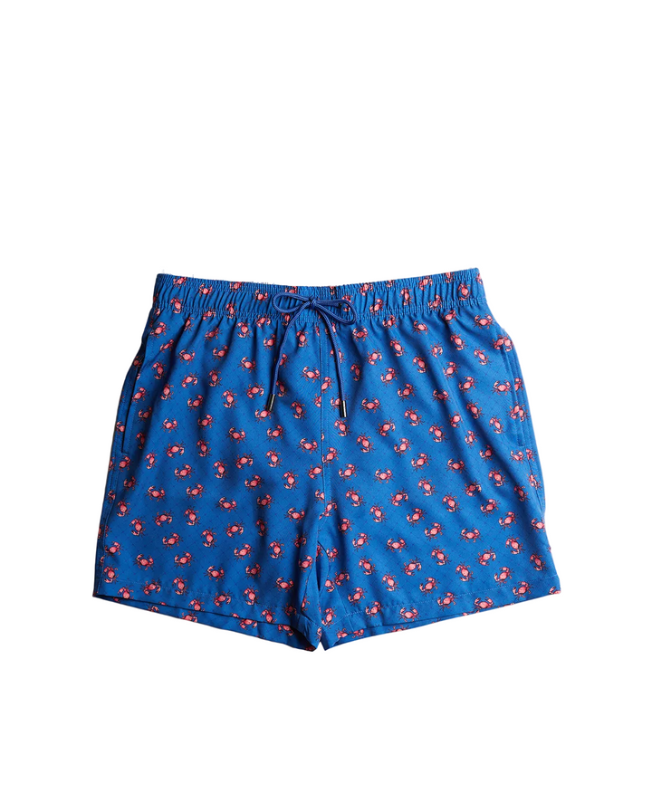 Côte d'Azur Swim Shorts - Royal Blue Pink Crab