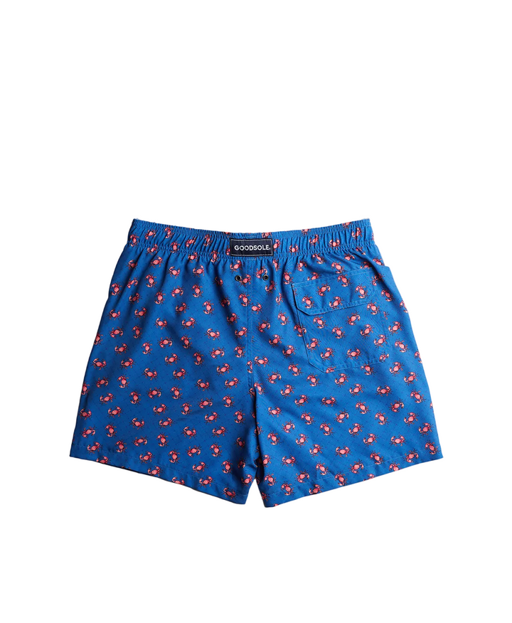 Côte d'Azur Swim Shorts - Royal Blue Pink Crab