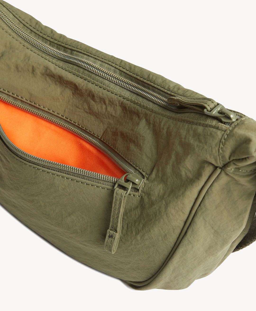 Goodsole Crescent Handbag - Khaki/Orange Nylon